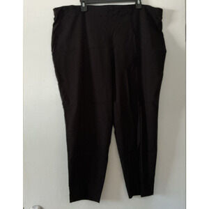 Terra & Sky Womens Black Dress Pants Plus 2x 20W-22W Pleated Seam Pull On